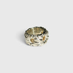 JONES + CO Willow chunky sculptural sterling silver ring featuring embedded citrine stones.
