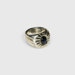 JONES + CO Dean ring in .925 sterling silver featuring a bold, sculptural design with a blue star sapphire center.