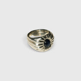 JONES + CO Dean ring in .925 sterling silver featuring a bold, sculptural design with a blue star sapphire center.