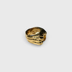 JONES + CO Theo chunky sculptural ring in gold-tone sterling silver with a warm citrine stone