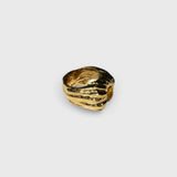JONES + CO Theo chunky sculptural ring in gold-tone sterling silver with a warm citrine stone