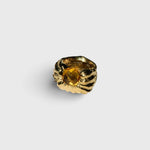 JONES + CO Theo chunky sterling silver statement ring featuring a warm citrine stone in a sculptural design