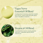 JONES + CO Vagus Nerve Bath Oil with essential oils for stress relief and skin moisture. Botanical blend.