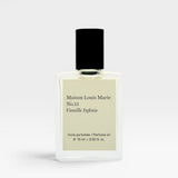 JONES + CO No.15 Vanille Infinie perfume oil in a clear glass bottle with a black cap and cream label.