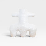 JONES + CO white ceramic vessel with organic modern design and textured finish.