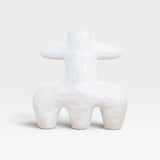 JONES + CO white ceramic vessel with organic modern design and textured finish.