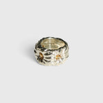JONES + CO Willow ring in chunky .925 sterling silver with a sculptural texture and embedded citrine gemstones.