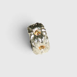 JONES + CO Willow chunky sterling silver ring with sculptural texture and two citrine gemstones