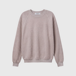 JONES + CO Ziggy sweatshirt in cloud gray featuring a soft textured fleece fabric and classic crew neck design.