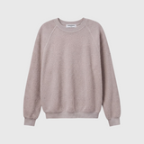 JONES + CO Ziggy sweatshirt in cloud gray featuring a soft textured fleece fabric and classic crew neck design.