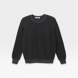 JONES + CO Ziggy sweatshirt in vintage black with a crew neck and raglan sleeves