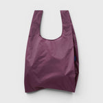 JONES + CO Baggu Standard reusable tote bag in wild plum purple ripstop nylon