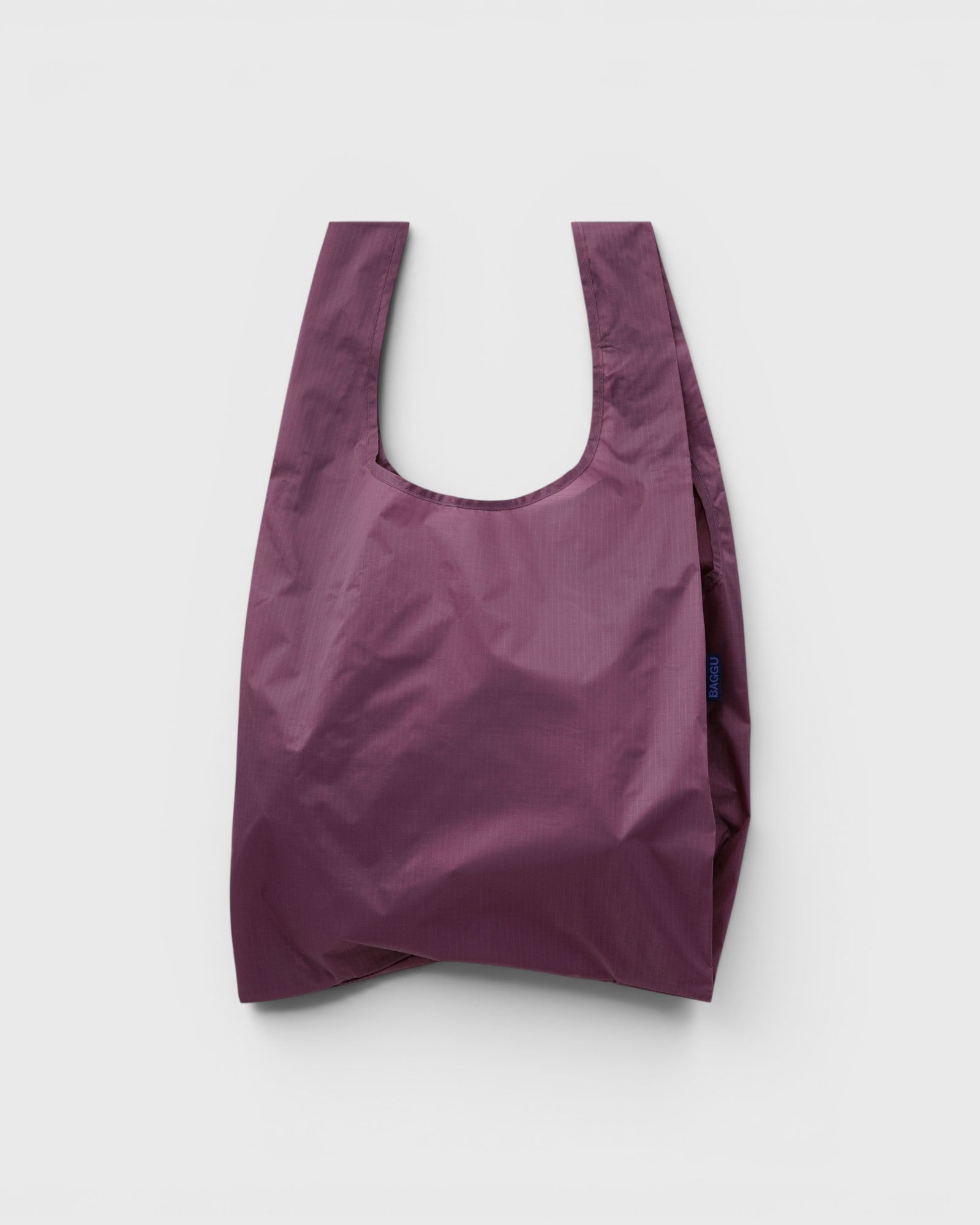 JONES + CO Baggu Standard reusable tote bag in wild plum purple ripstop nylon
