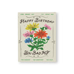 JONES + CO The Baddest Birthday greeting card featuring colorful floral illustration on soft white recycled paper.