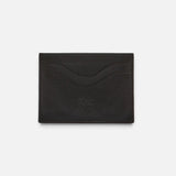 JONES + CO Salina black vegetable tanned cowhide leather card case with four slots and an ID window.