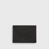 JONES + CO Salina black vegetable tanned cowhide leather card case with four slots and an ID window.