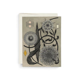 JONES + CO Floral Geometry greeting card with black ink botanical illustrations and gold foil accents on heavy paper.