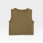 JONES + CO ginger boucle crop tank with feminine hand crochet edge detail on the neckline and armholes