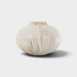 JONES + CO handthrown ceramic vase with a speckled cream glaze and organic sculptural shape