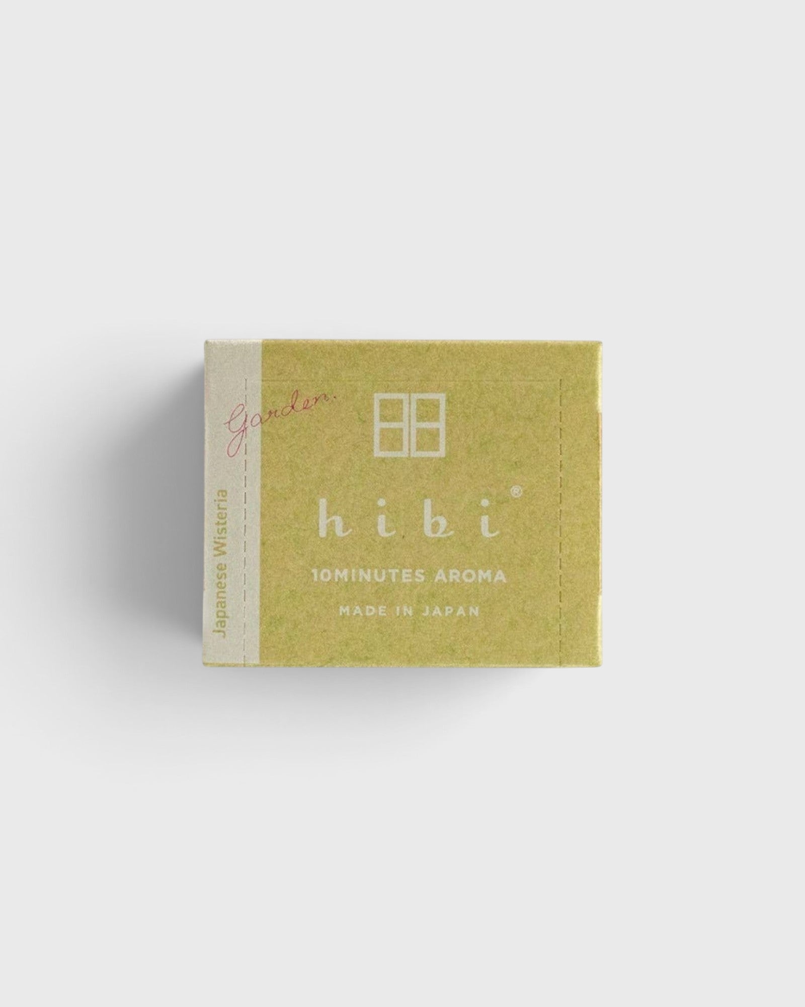 JONES + CO Hibi Japanese Wisteria incense matches in a light green box with floral branding