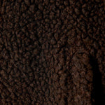 JONES + CO Hoktown sleeveless jacket in chestnut brown shearling fabric with a textured fleece finish