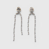 JONES + CO Rachel Comey ivory acrylic and brass baguette drop earrings with surgical steel posts.