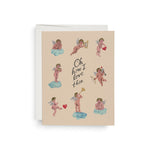 JONES + CO Little Cupids Valentine's Day greeting card with illustrated cherubs and Oh how I love thee text