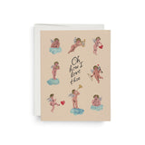 JONES + CO Little Cupids Valentine's Day greeting card with illustrated cherubs and Oh how I love thee text