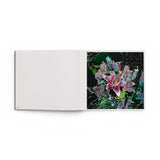 JONES + CO art book open to a page showing a psychedelic digital flower distortion by Lucas Samaras.