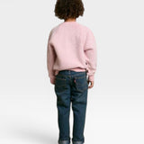 JONES + CO Mini Ziggy sweatshirt in vintage pink soft cotton fleece, shown from the back on a child.