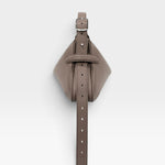 JONES + CO Rider S taupe soft calf leather bag with an adjustable belt-style strap and palladium hardware
