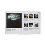 JONES + CO Shiro Kuramata monograph open book pages showing Glass Table and furniture designs from 1986