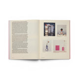 JONES + CO Shiro Kuramata monograph open to pages showing acrylic flower vases and design sketches