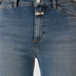 JONES + CO Wera mid blue denim jeans featuring high waist and iconic X-pockets detail