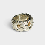 JONES + CO Willow chunky sculptural sterling silver ring with citrine stones, handmade in Taxco.