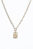 Serpent charm on 14K Link Chain with Diamond Closure