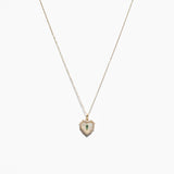 14K Abalone Heart Charm on long chain