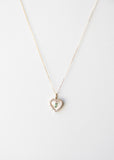 14K Abalone Heart Charm with green gemstone