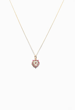 14K Abalone Heart Charm