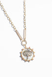 14K Diamond Link Chain with Solid Gold Closure styled with Mushroom charm