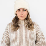 Parker Oversized Beanie in Cream