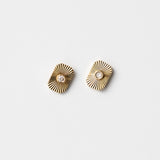14K Sunburst Diamond Studs