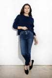 Crewneck Long Sleeve Sweater - Denim Blue