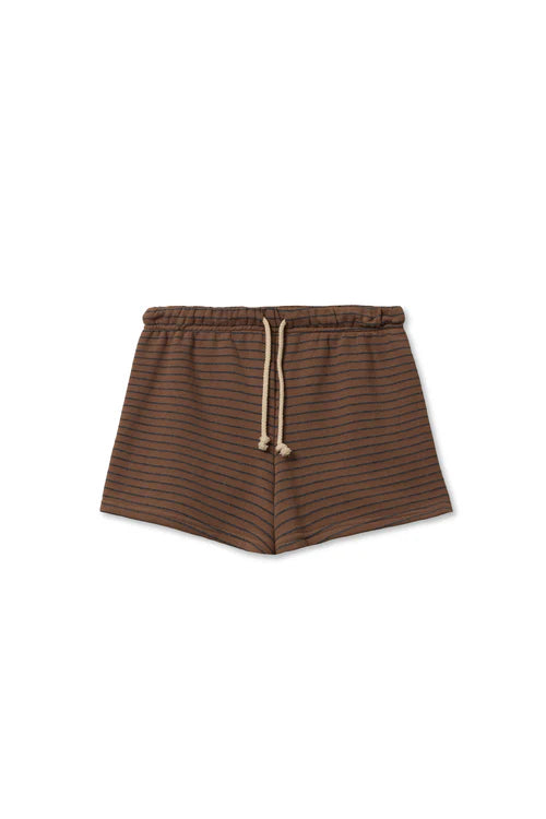 Bennie Shorts - Mocha Charcoal Stripe — view 3