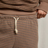 Bennie Shorts - Mocha Charcoal Stripe — view 2