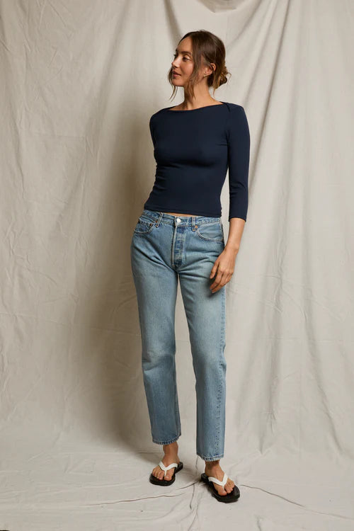 Harlow Long Sleeve - Navy — view 5