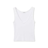 Maria V Neck Tank - White — view 2