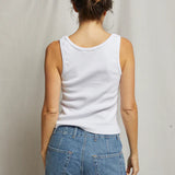 Maria V Neck Tank - White — view 5