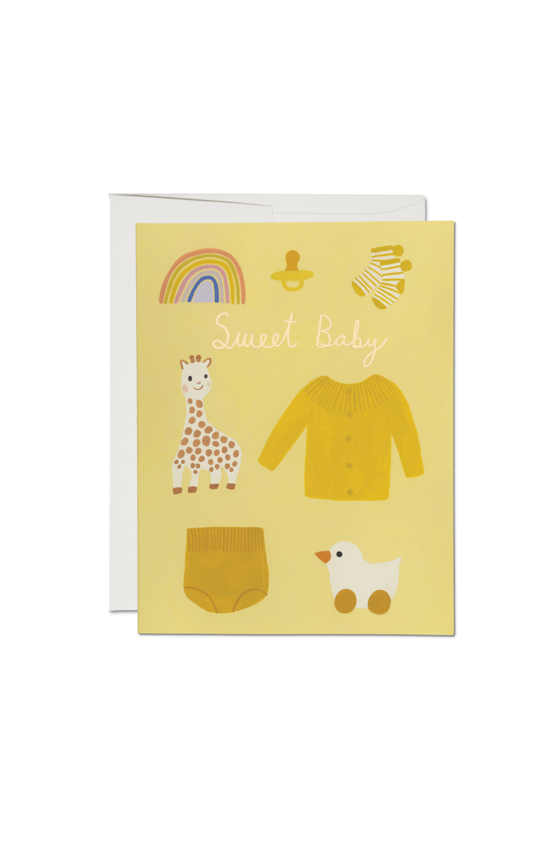 Red Cap Cards Yellow Baby Card