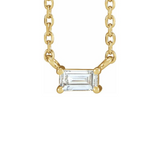 14K Baguette-Cut Diamond Necklace